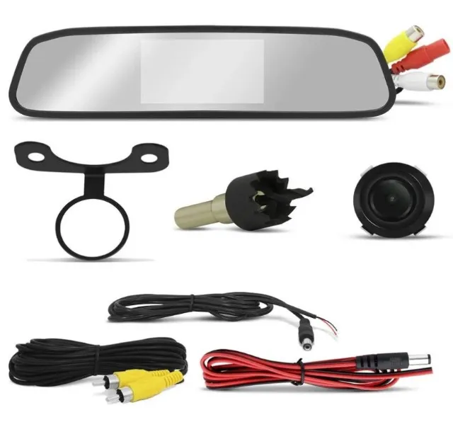 Espelho Retrovisor LCD + Câmera de Ré colorida