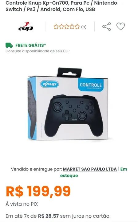 Controle USB Knup CN 700 (PS3/Switch/Android/PC) - Foto 4