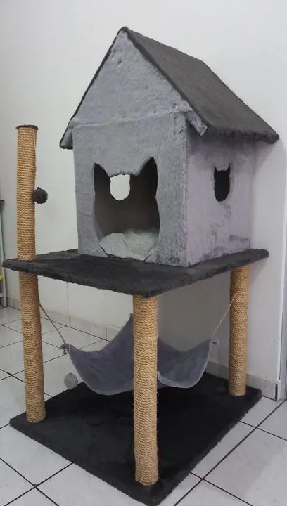 CASINHA COM ARRANHADOR TAMANHO GRANDE PARA GATOS  - Foto 2