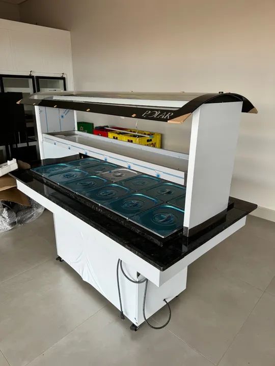 Buffet Estufa 10 Quente 5 Fria com Pedra em volta 