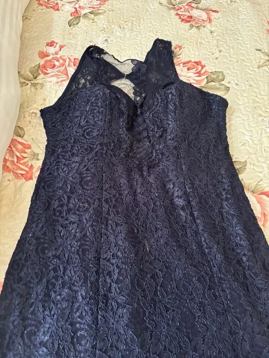 Vestido Longo Azul de Renda - Foto 2