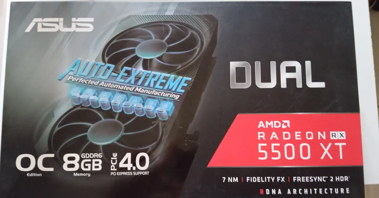 Placa de Vídeo ASUS Radeon RX 5500 XT Dual OC 8GB