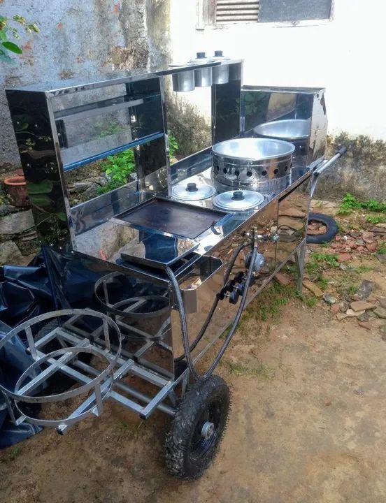 Carrinho de Lanches Completo em Aço Inox