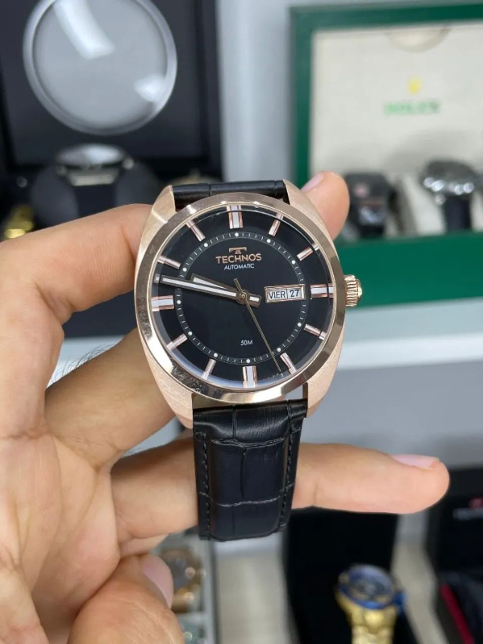 Relógio Technos Automático Com Pulseira em Couro