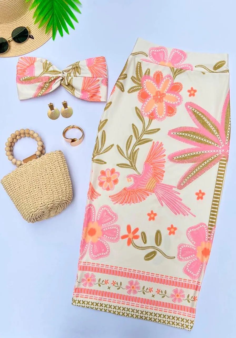 Conjunto Saia Mídi e Top Faixa