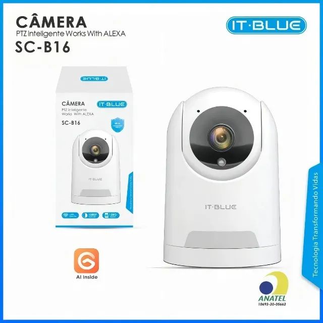 Câmera PTZ Inteligente It-Blue, Compatível com Alexa - 1080p SC-B16