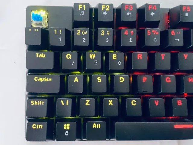 Teclado Mecânico Gamer, LED Rainbow, Switch Blue, ABNT2, Black - Foto 4