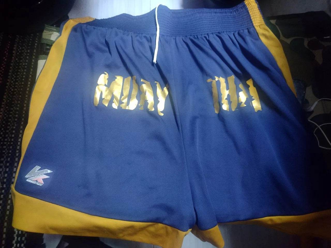 Shorts Muay Thai - Azul e Dourado