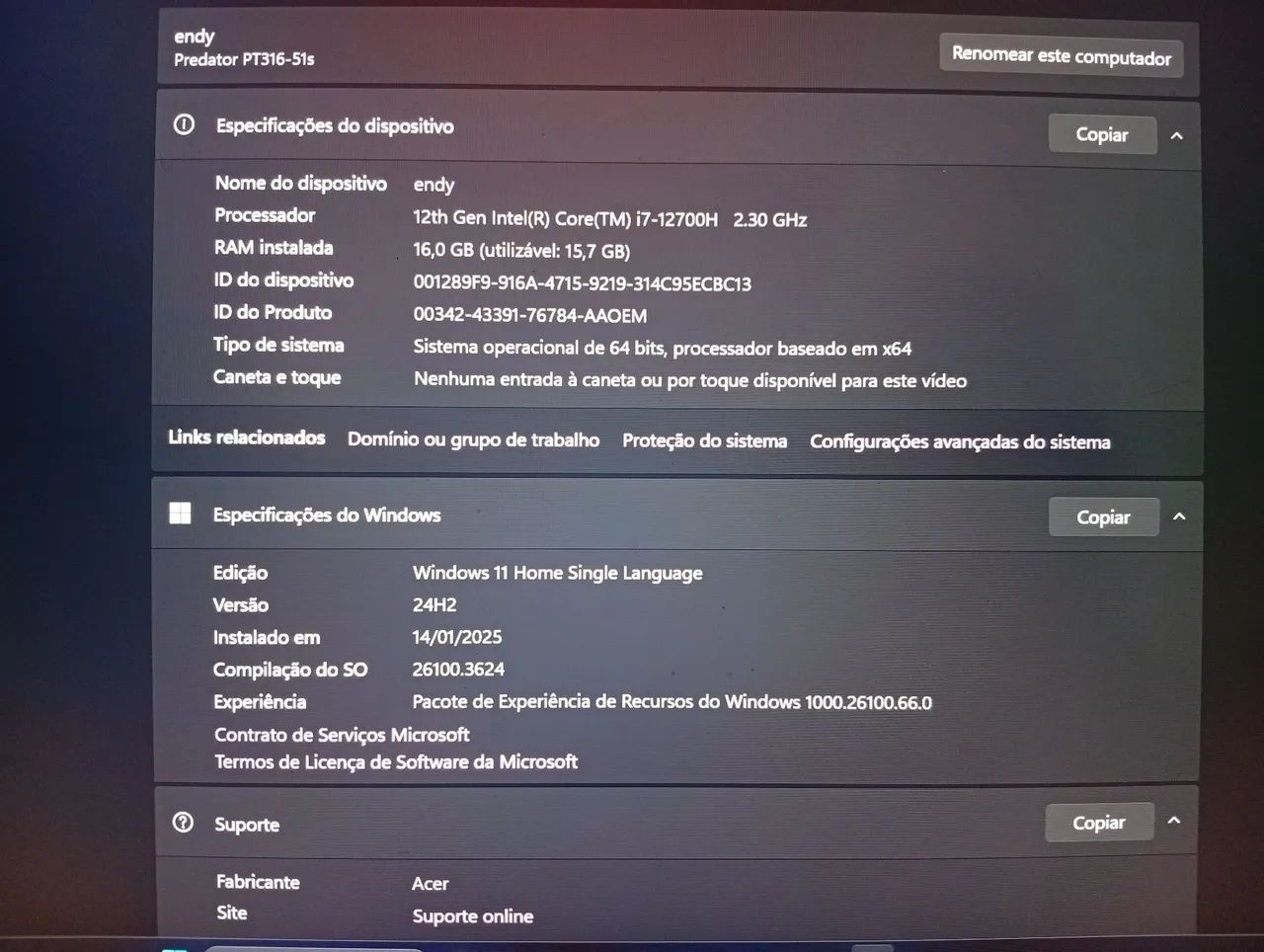 acer predator triton 300 se RTX 3060 CORE I7 12TH GEN - Foto 3