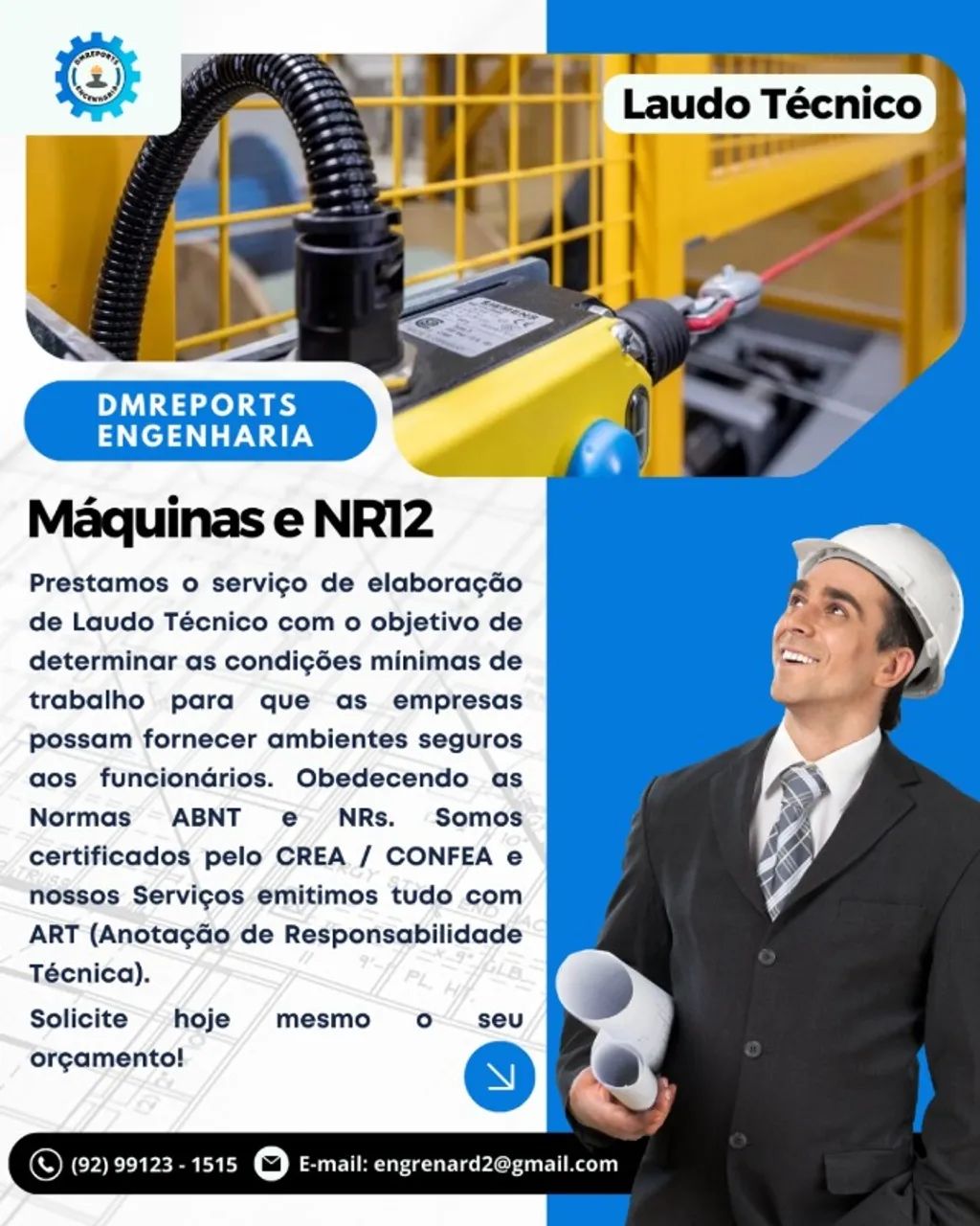 Engenheiro Mecânico em Manaus - Serviços de Laudos Técnicos - Área Máquinas NR12 - Foto 2