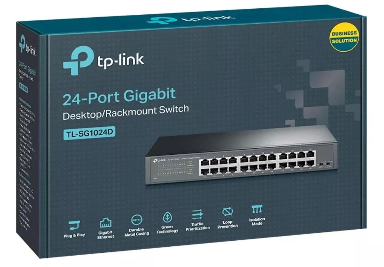 TP-Link TL-SG1024D Switch Gigabit de Mesa ou Rack de 24 Portas 10mbps 100mbps 1000mbps