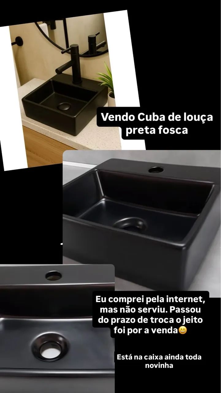 Cuba de louça preta NOVA - Foto 2