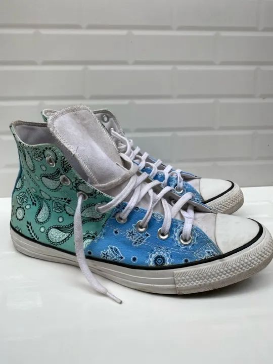 Tênis Converse Chuck Taylor All Star Azul Branco - Foto 4