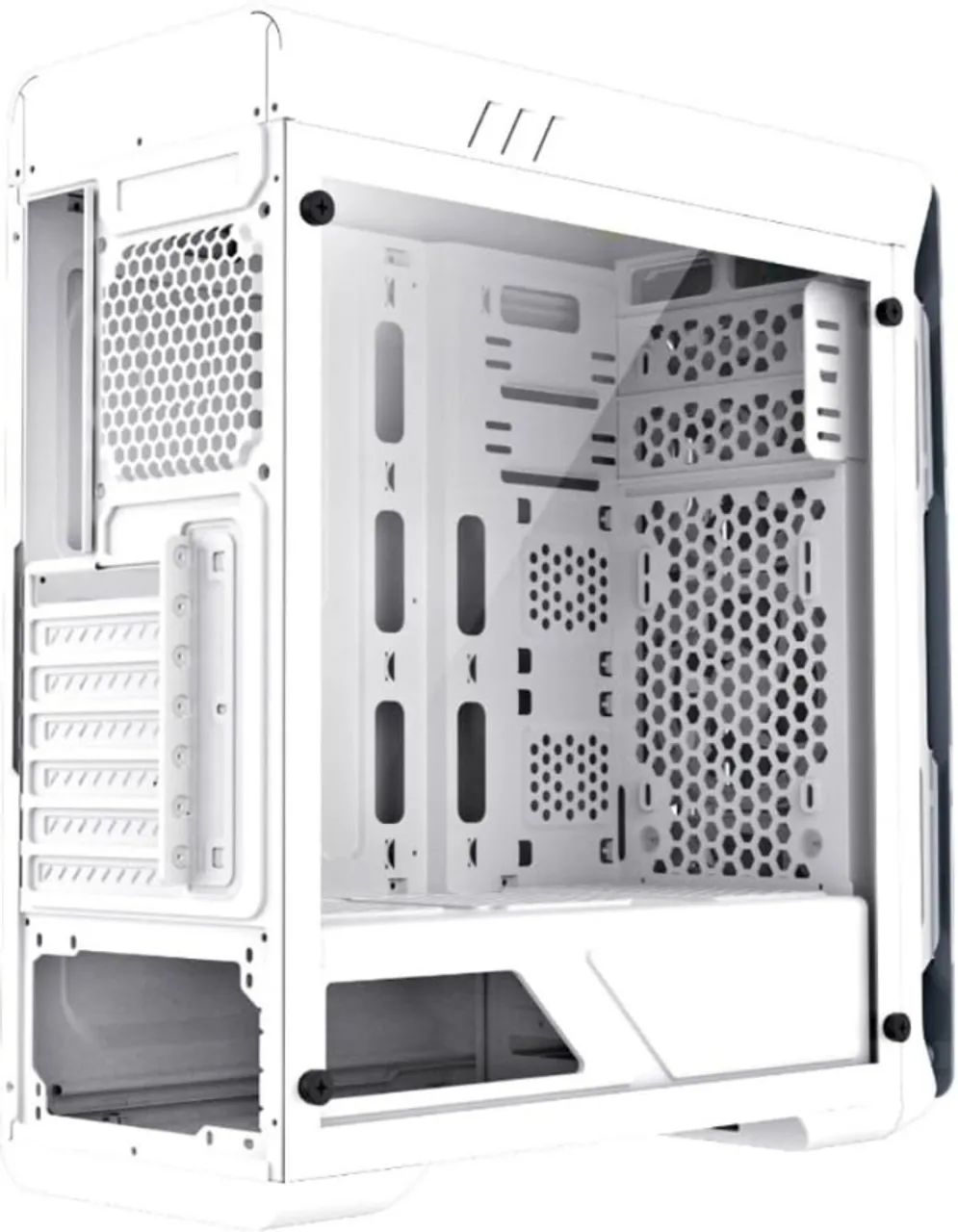 Gabinete Gamer GAMEMAX White Optical G510 WT DBB - Branco com 3 Fans ARGB contoladora - Foto 4