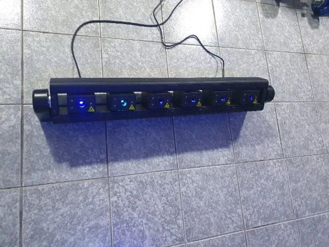 Super Ribalta Moving Laser 6 Saidas/cabeças Rgb Tilt Pan DJ - Foto 2