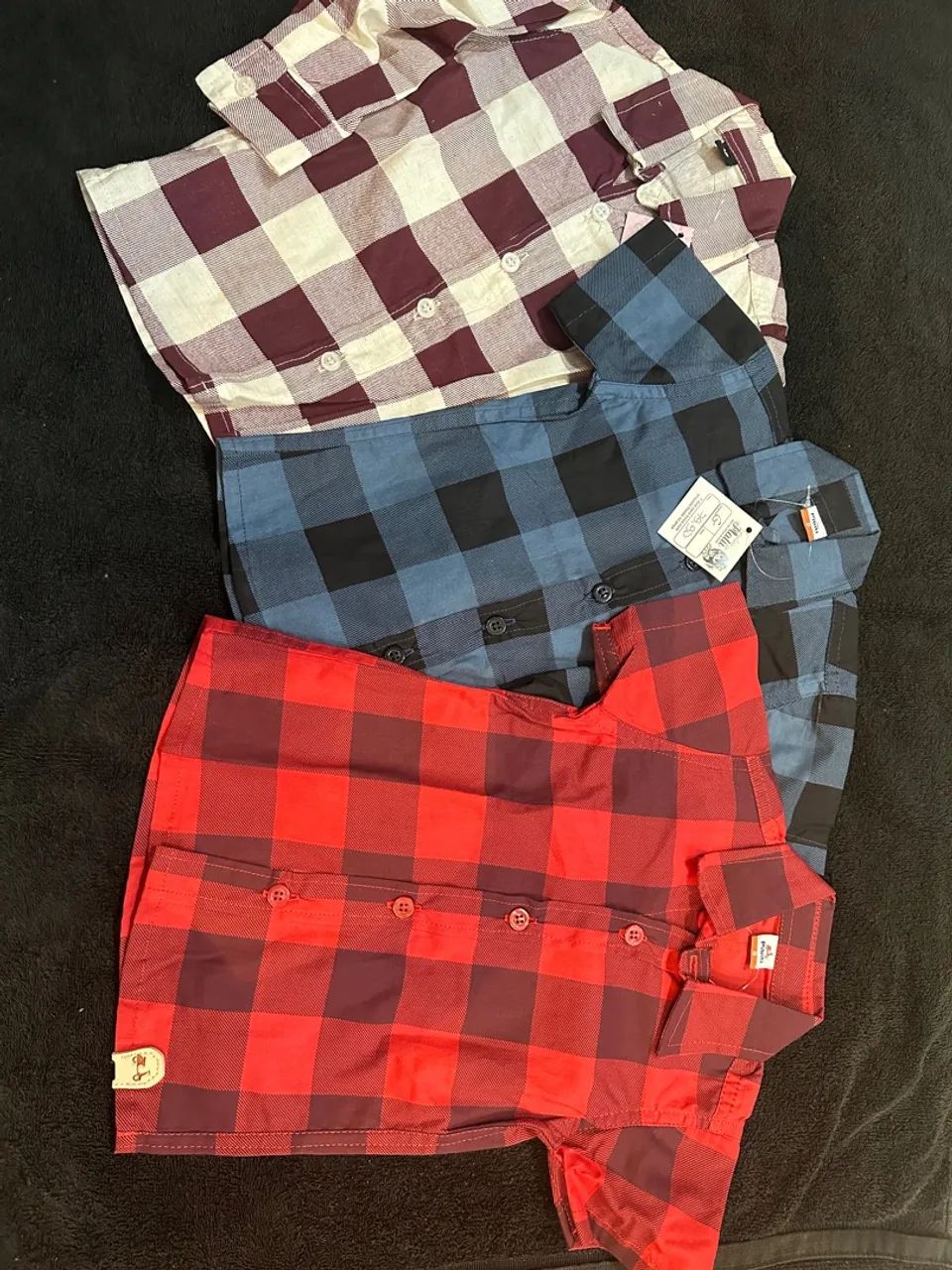 Camisa xadrez para bebê TAM G