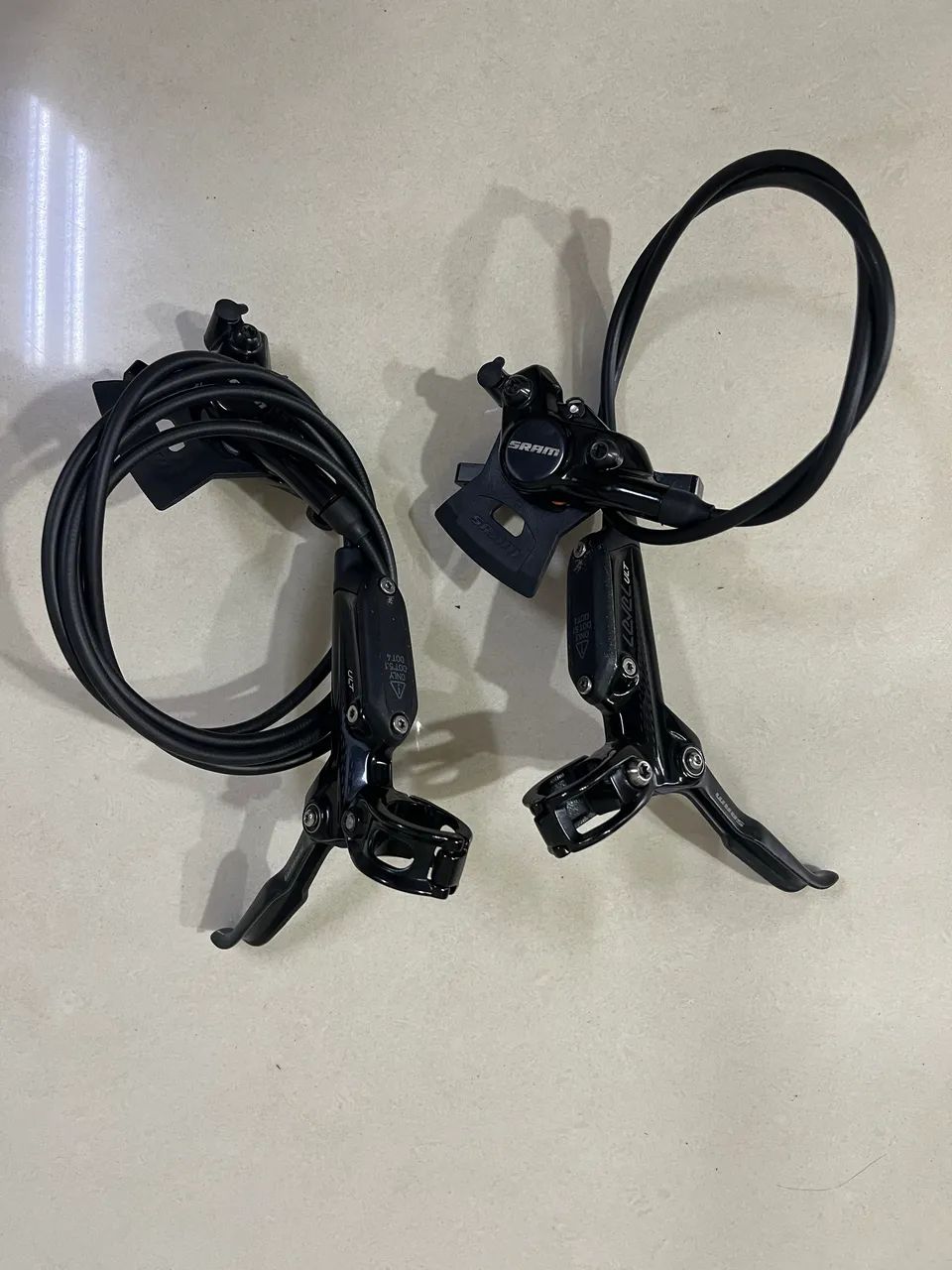 Par Freio Disco Hidráulico Sram Level Ultimate Carbono Black - Foto 2