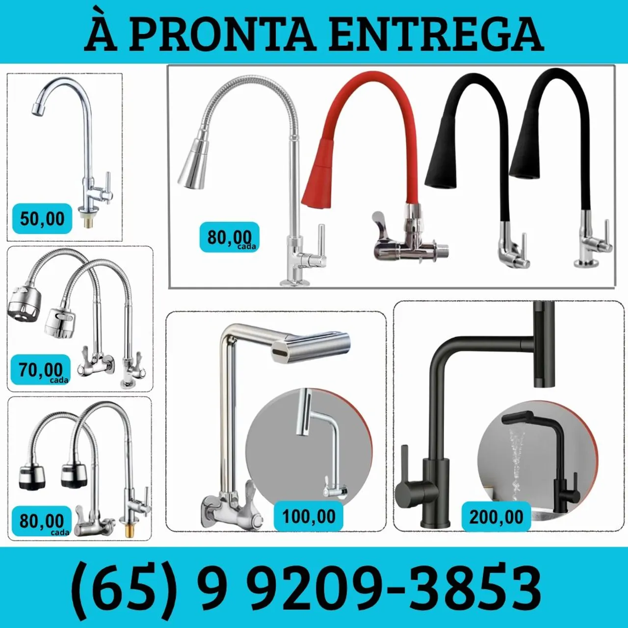 Torneiras para Cozinha e Banheiro - À Pronta Entrega!