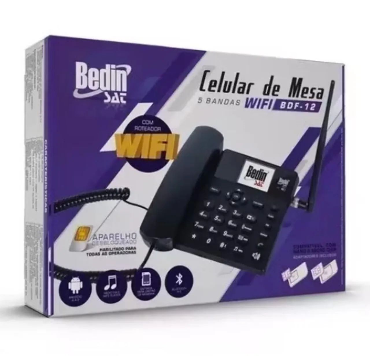 Telefone Fixo com Wi-Fi Bedin - Celular de Mesa - Foto 2