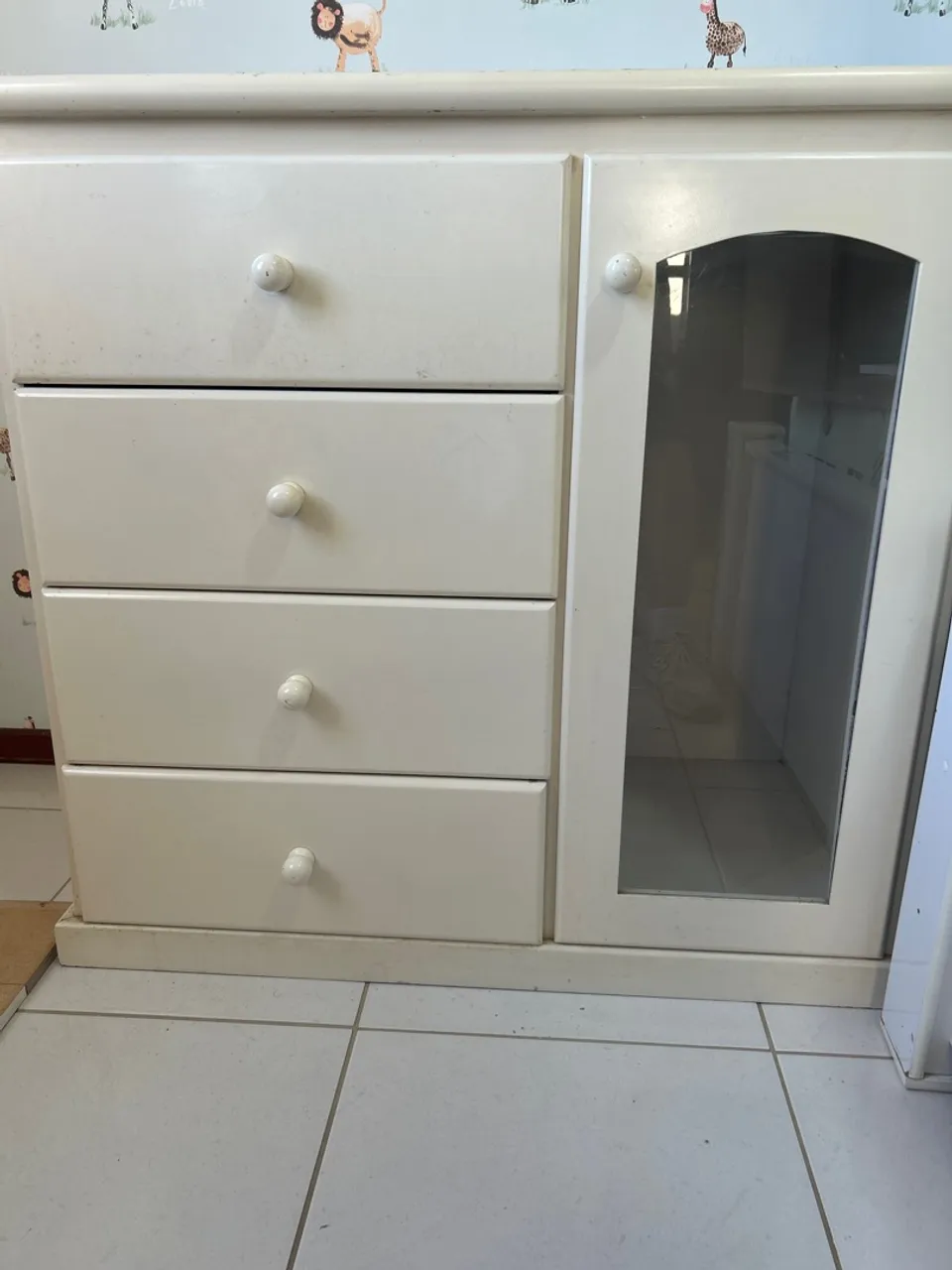 Gaveteiro Branco 4 Gavetas com Porta vender hoje