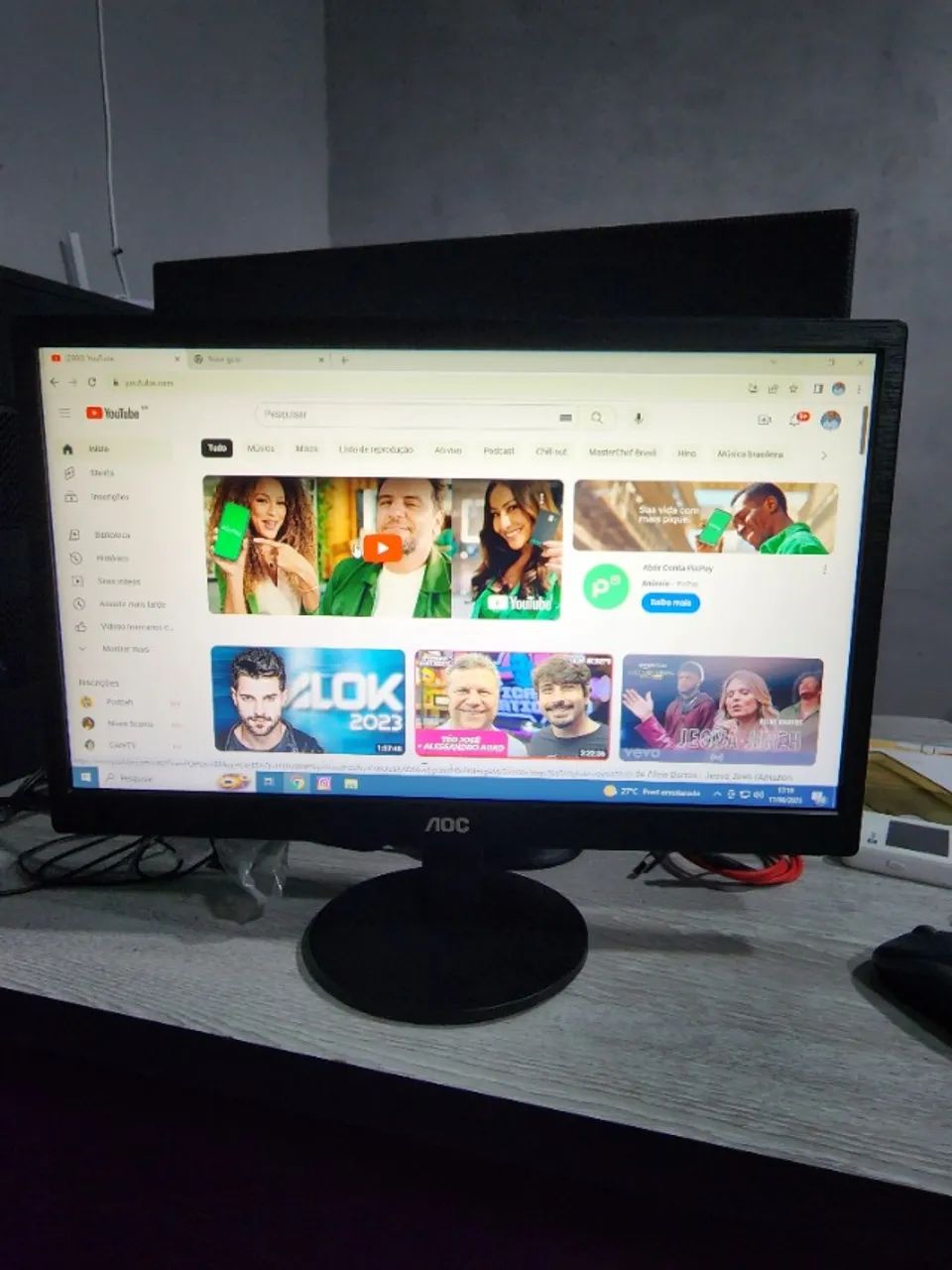 Monitor Aoc Led, 18.5 polegadas, Widescreen, Vga - E970swnl - Foto 4