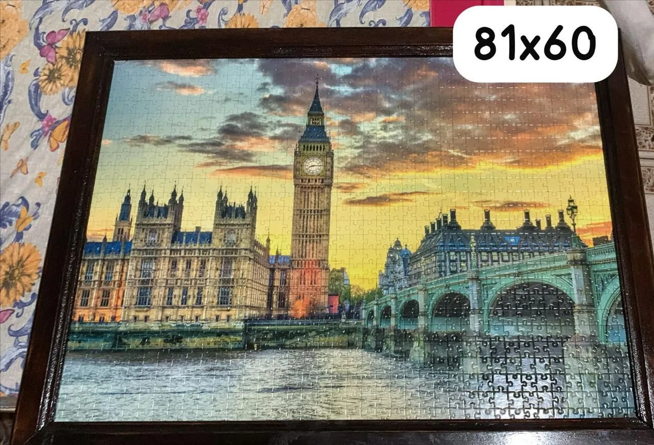 Quadro feito de quebra cabeça, vários modelos