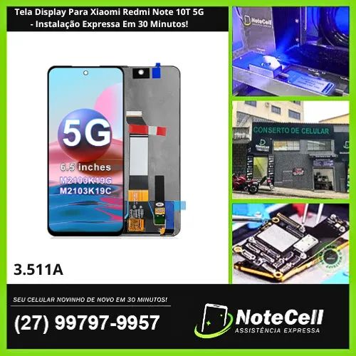 Tela Display Para Xiaomi Redmi Note 10T 5G- Instalação Expressa Em 30 Minutos!