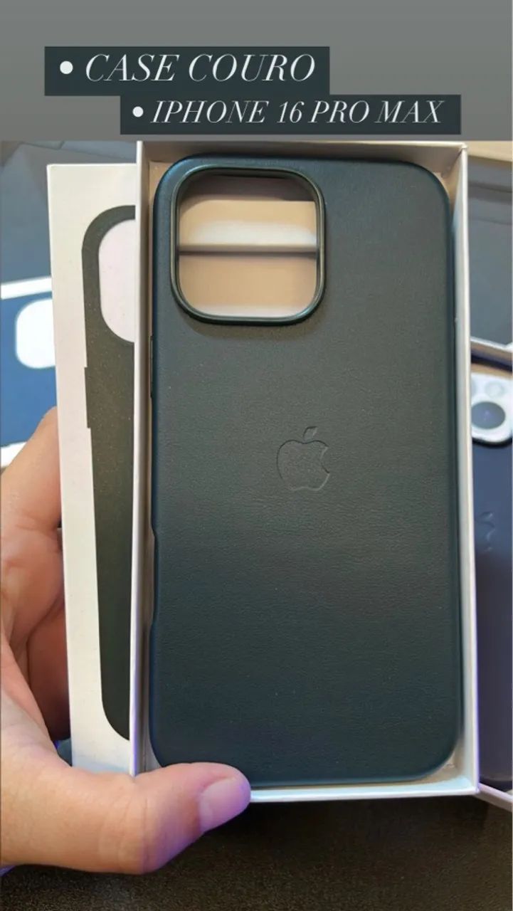 Case de Couro para iPhone 16 Pro Max