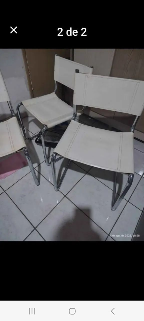 Cadeiras em ferro/couro - Foto 3