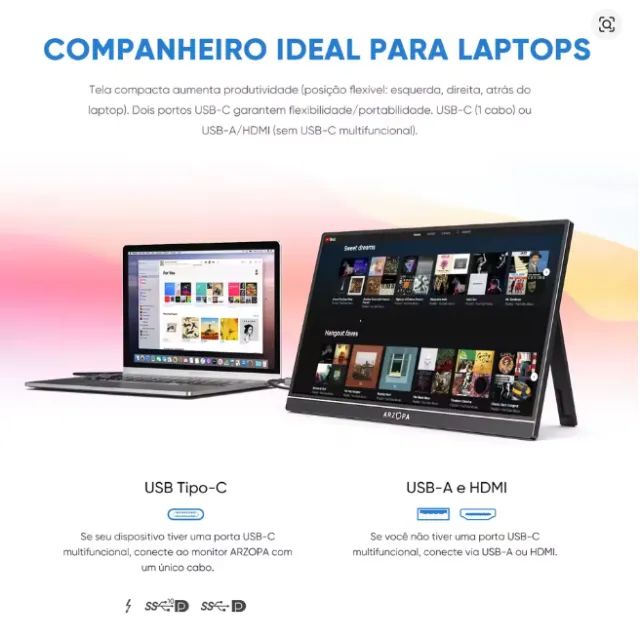 Monitor Portátil ARZOPA de 15,6 polegadas 1080P FHD - Foto 2