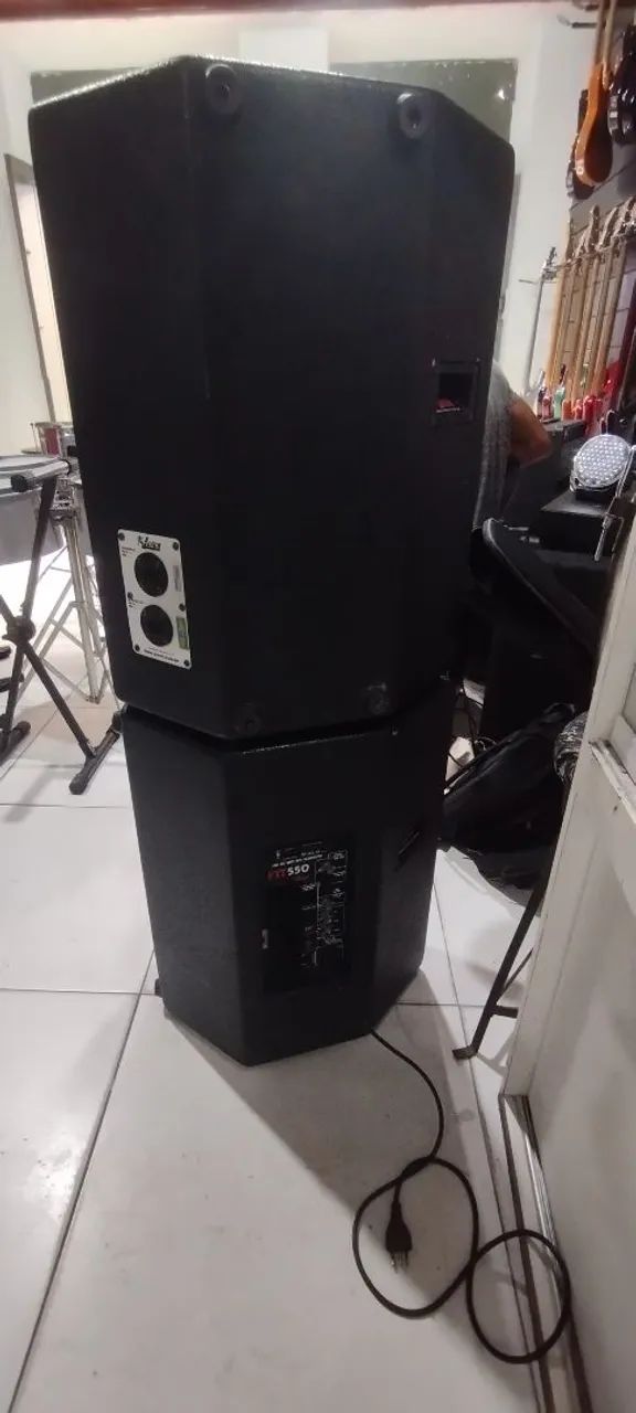 PAR DE CAIXA ATIVA E PASSIVA LEACS - 15 POLEGADAS DE 300W RMS<br>R$ 2.500,00 - Foto 2