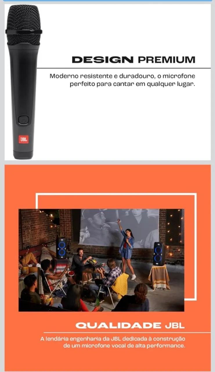 JBL, Microfone Com Fio, PBM 100 Wired - Preto