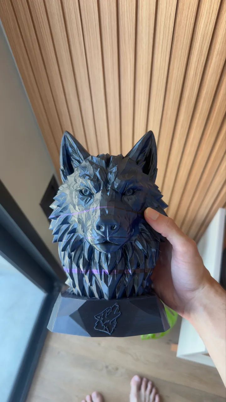Busto de Lobo - Impressão 3D - Peça Decorativa