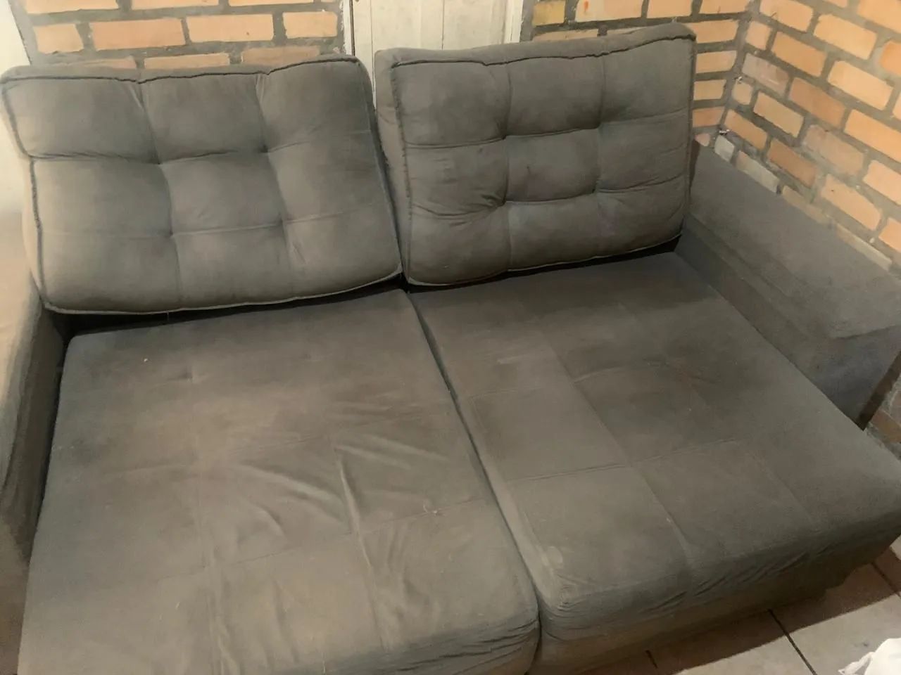 Sofá cama cinza reclinável - Foto 4