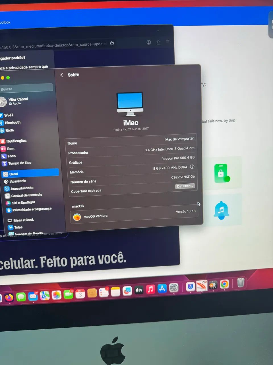 iMac 2017 i5 8gb/1tb 21.5 polegadas  - Foto 3