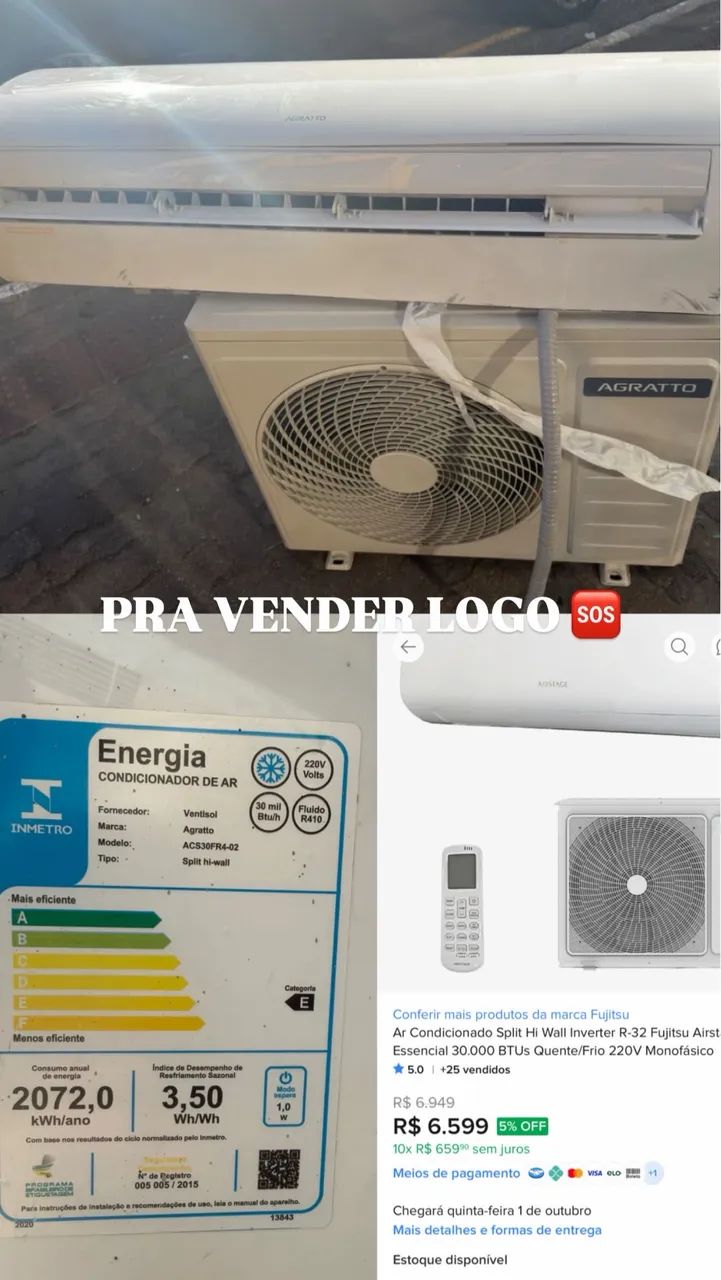 AR CONDICIONADO 30 mil BTU - Foto 2