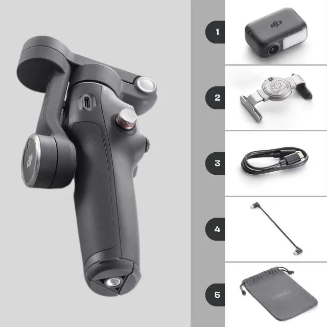 Estabilazdor Gimbal DJI Osmo Mobile 7P para Celular Com Modulo Multifuncional Cinza-escuro