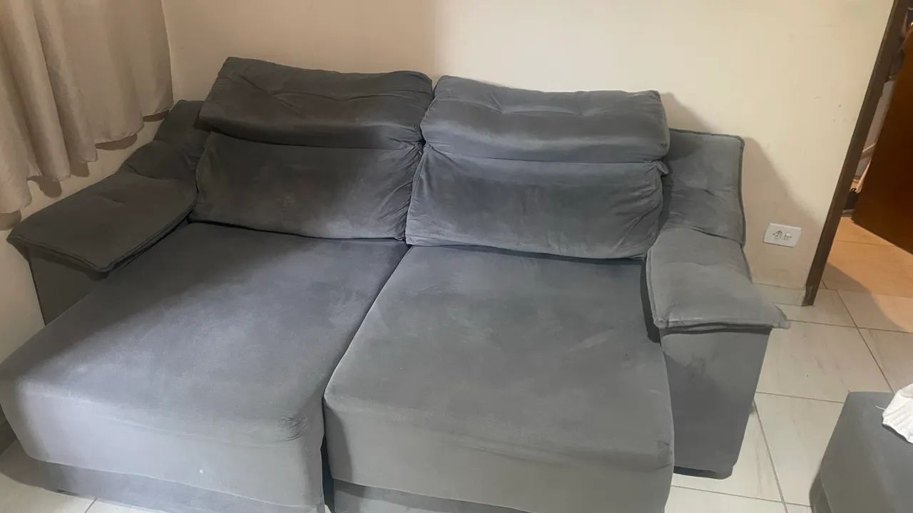 Sofá 2 lugares reclináveis com assento retrátil, usado BARATO - Foto 3