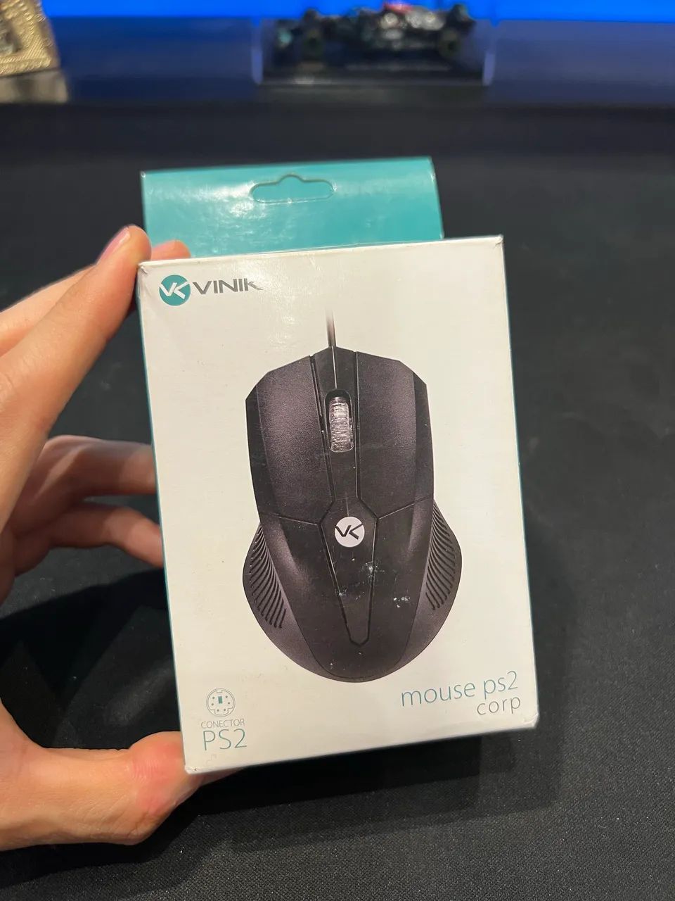 Mouse Óptico PS2 1200DPI Preto - Foto 5
