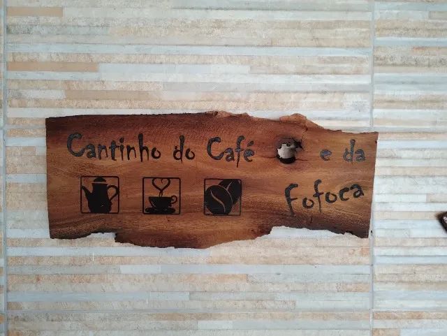 Placa cantinho do café rústica 