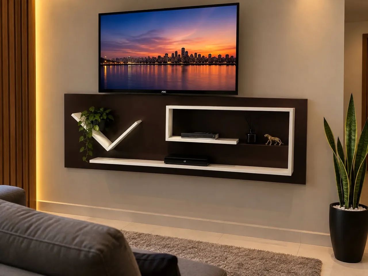 painel para TV com prateleiras - Foto 2