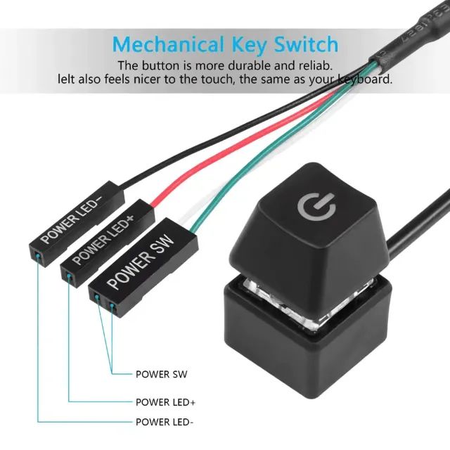 Botão Power Externo para PC Desktop - Com LED RGB 7 Cores - Foto 3