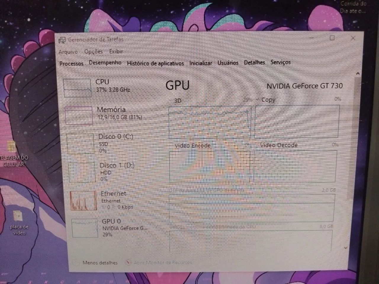 Placa de vídeo GT 730 DDR3 2G 