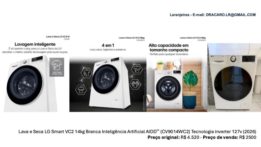 Lava e Seca LG Smart VC2 14kg 