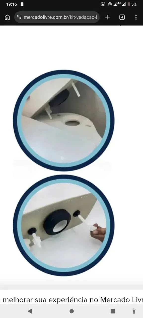 vedação caixa acoplada