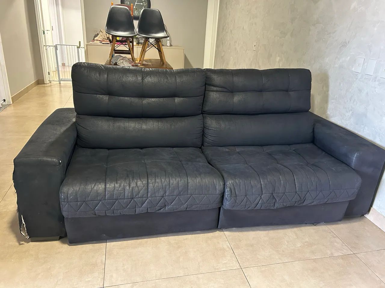 Sofá retrátil e reclinável 2.55m 
