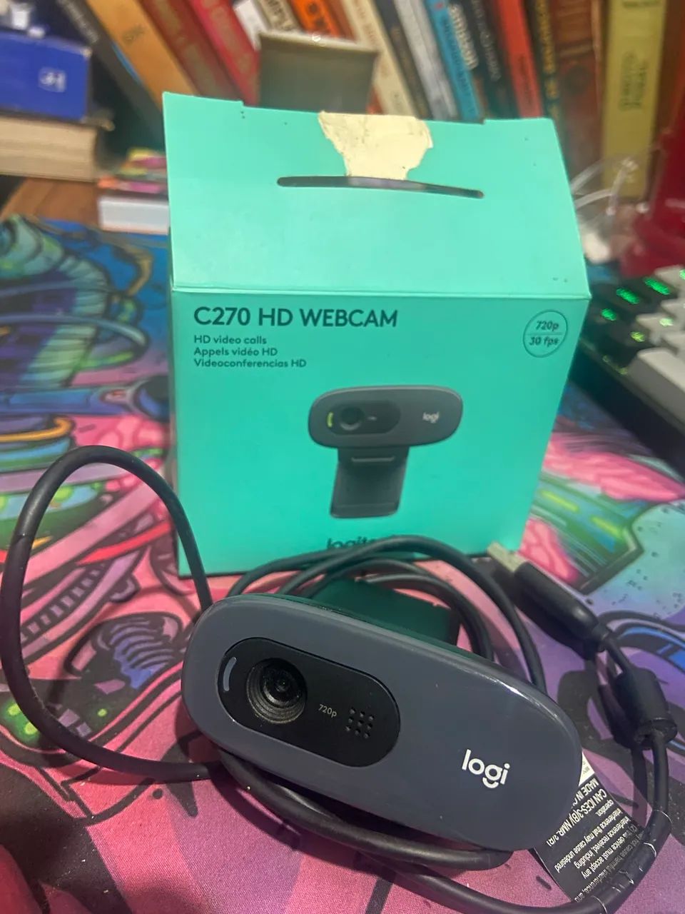 Webcam Logitech C270 HD (720p) com Microfone Integrado