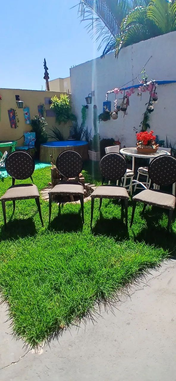 4 cadeiras de ferro estofado  - Foto 4