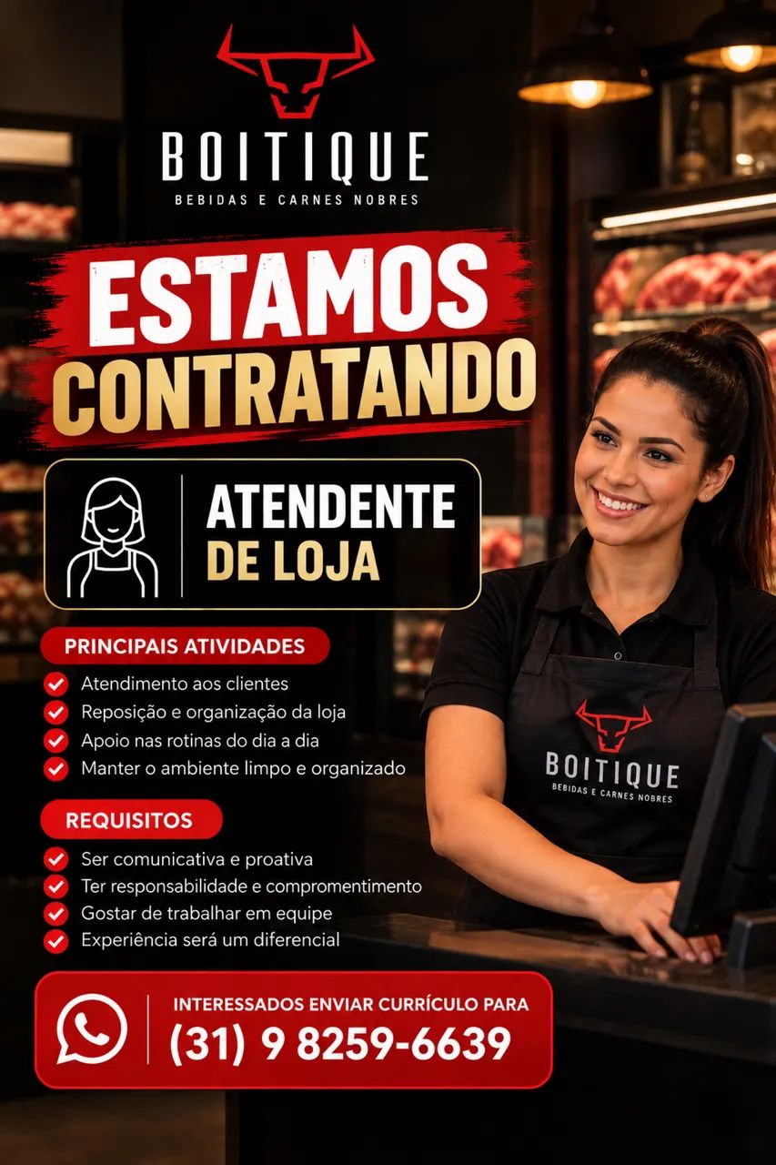 Vaga de atendente de loja 
