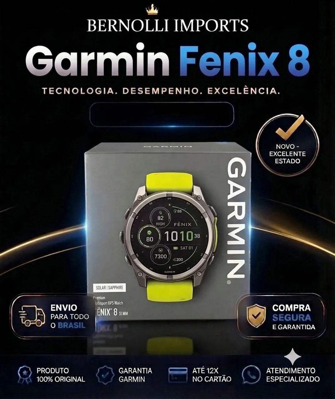 Relógio Garmin Fênix 8